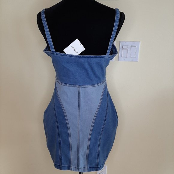 Brand New Sexy Forever 21 Heavy Stretch Denim Sundress - Picture 5 of 13